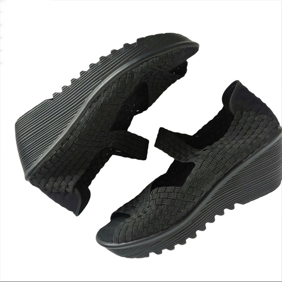 BERNIE MEV Black Wedge Sandal - Picture 1 of 10